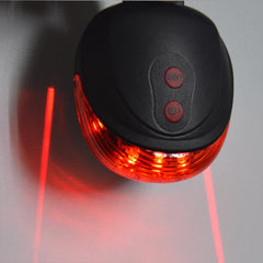 5LED 2Laser Bike Light for rear Waterproof, 7 Modes