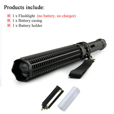 Telescoping T6-LED Flashlight 3,000 Lumen Baton for self defense 18650 Rechargable OR AAA