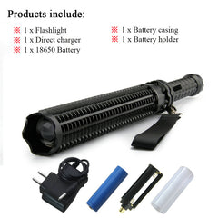 Telescoping T6-LED Flashlight 3,000 Lumen Baton for self defense 18650 Rechargable OR AAA