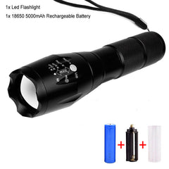 Ultra Bright CREE XM-L T6 LED Flashlight 5 Modes 4,000 Lumens 18650 Battery + Charger + Clip