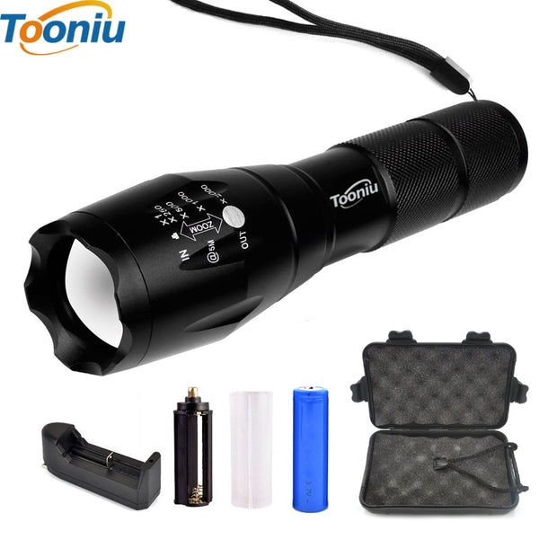 Ultra Bright CREE XM-L T6 LED Flashlight 5 Modes 4,000 Lumens 18650 Battery + Charger + Clip