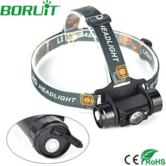 1,500 LM 3W Mini IR Sensor Headlight with USB Rechargeable 18650 Battery