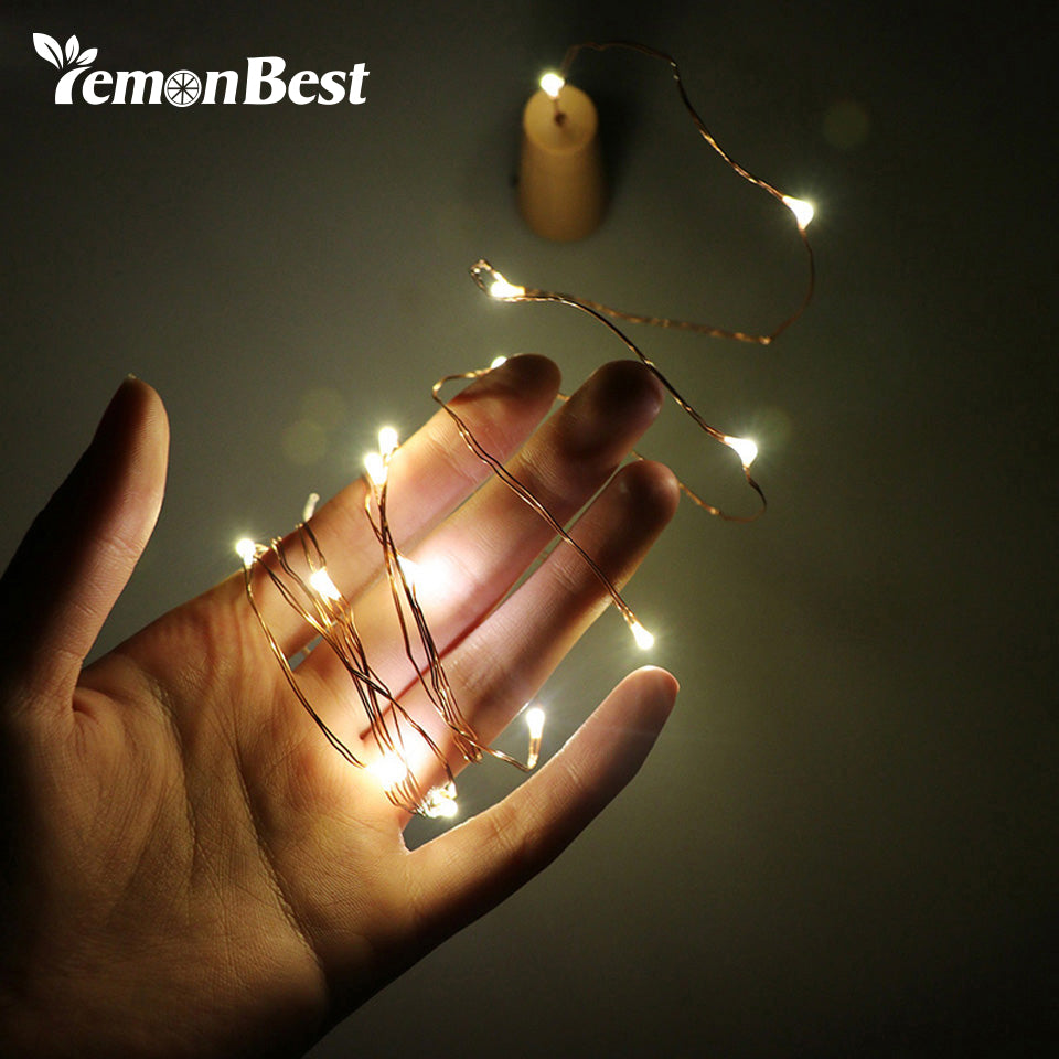 2m 20-LED Copper Wire String Light with Bottle Stopper for Glass Craft Bottle Fairy Valentines Wedding Decoration Lamp Party