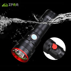 Tactical T6 LED Flashlight,  USB Rechargeable with 4 Modes