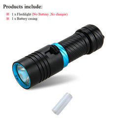 Scuba Flashlight 10,000 Lumen LED Dive Light with Bike Mount